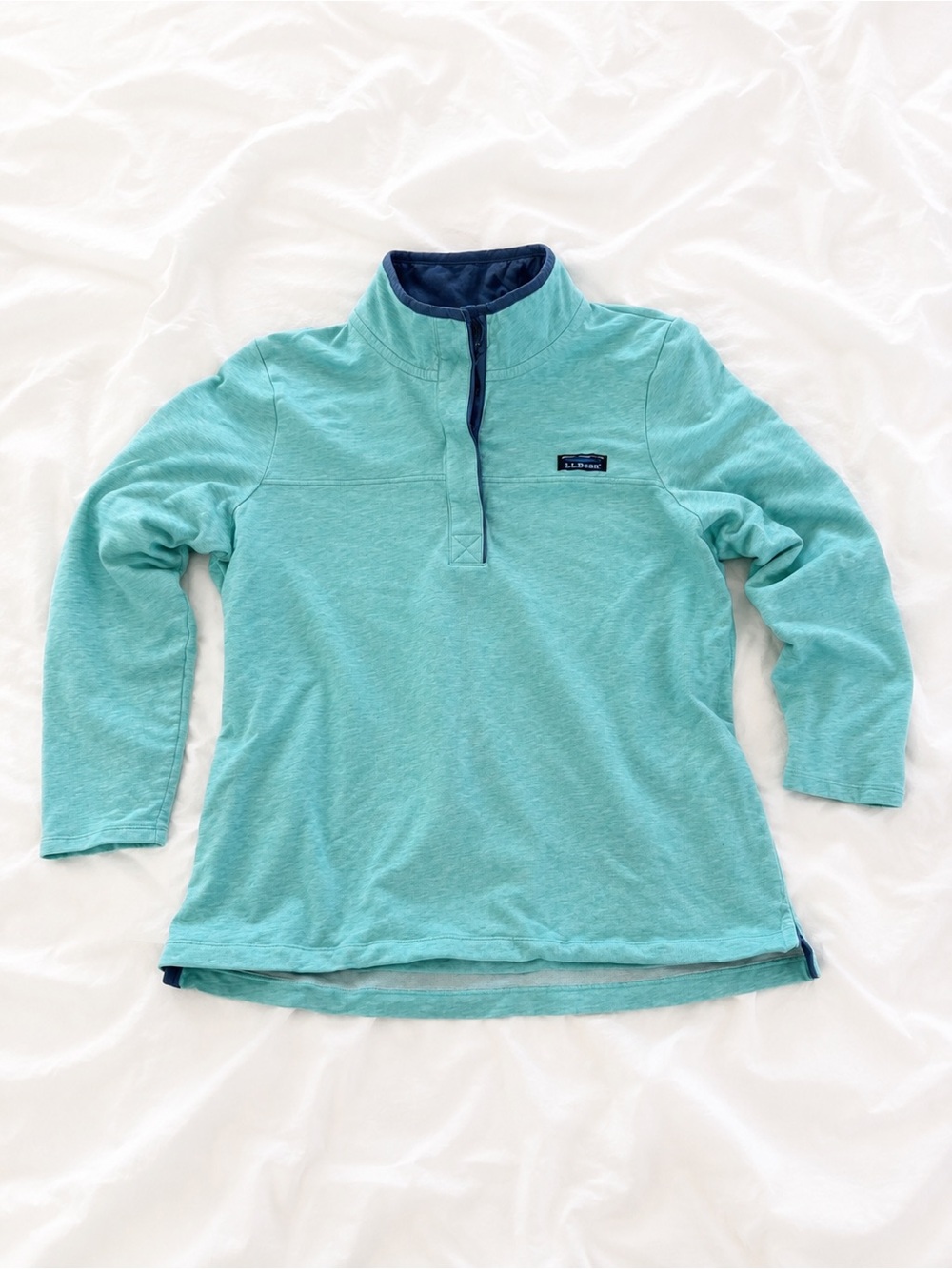 L.L. Bean Women's Aqua Quarter-Zip Pullover